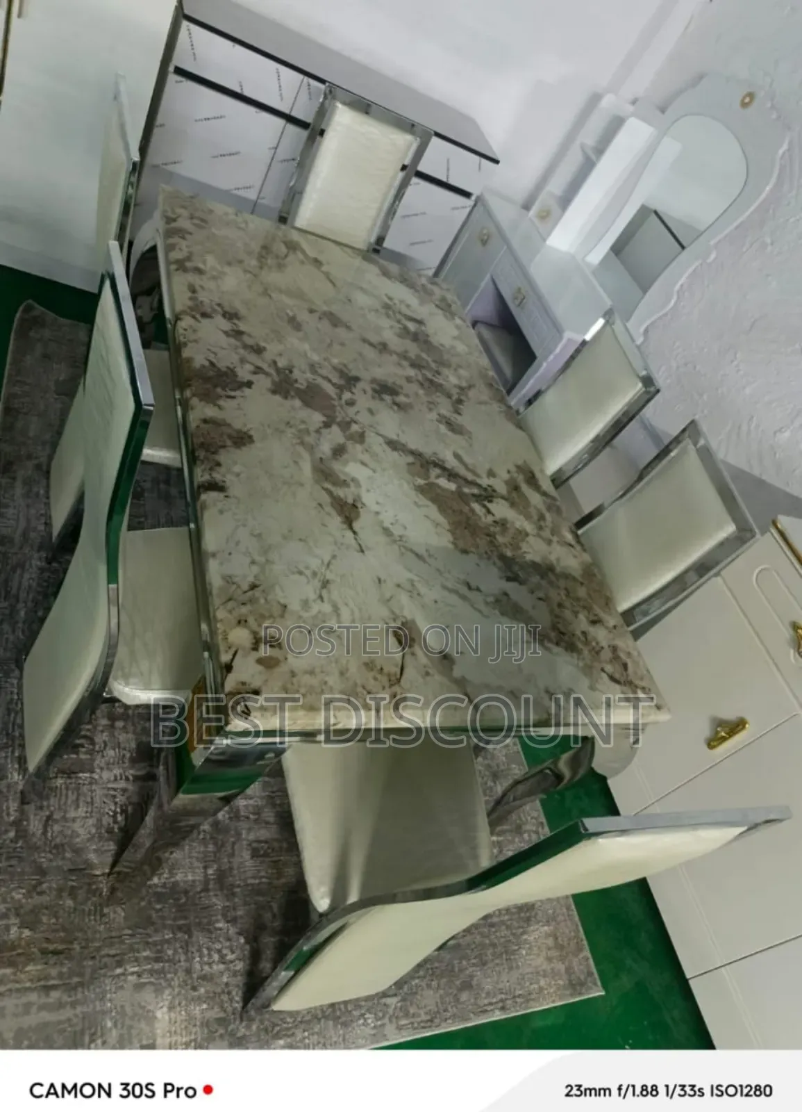 Marble Dining Table ,6 Chairs