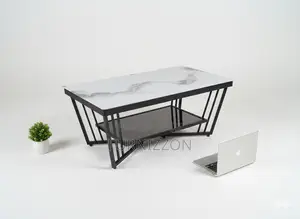 Marble Top Coffee Table With Metallic Stand