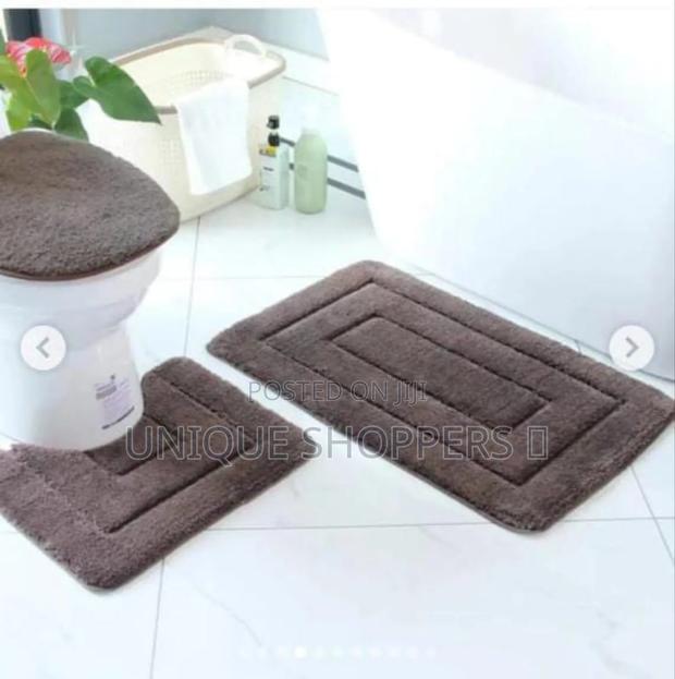 3* PCS *Flocking* *Toilet* Set Mats - thumbnail 2