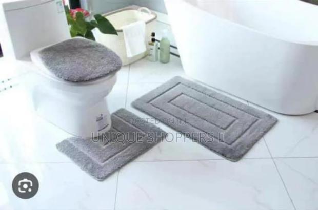 3* PCS *Flocking* *Toilet* Set Mats - thumbnail 3