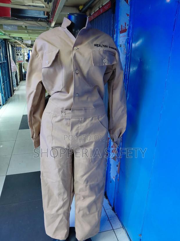 Branded Plain Overall- Beige - main view