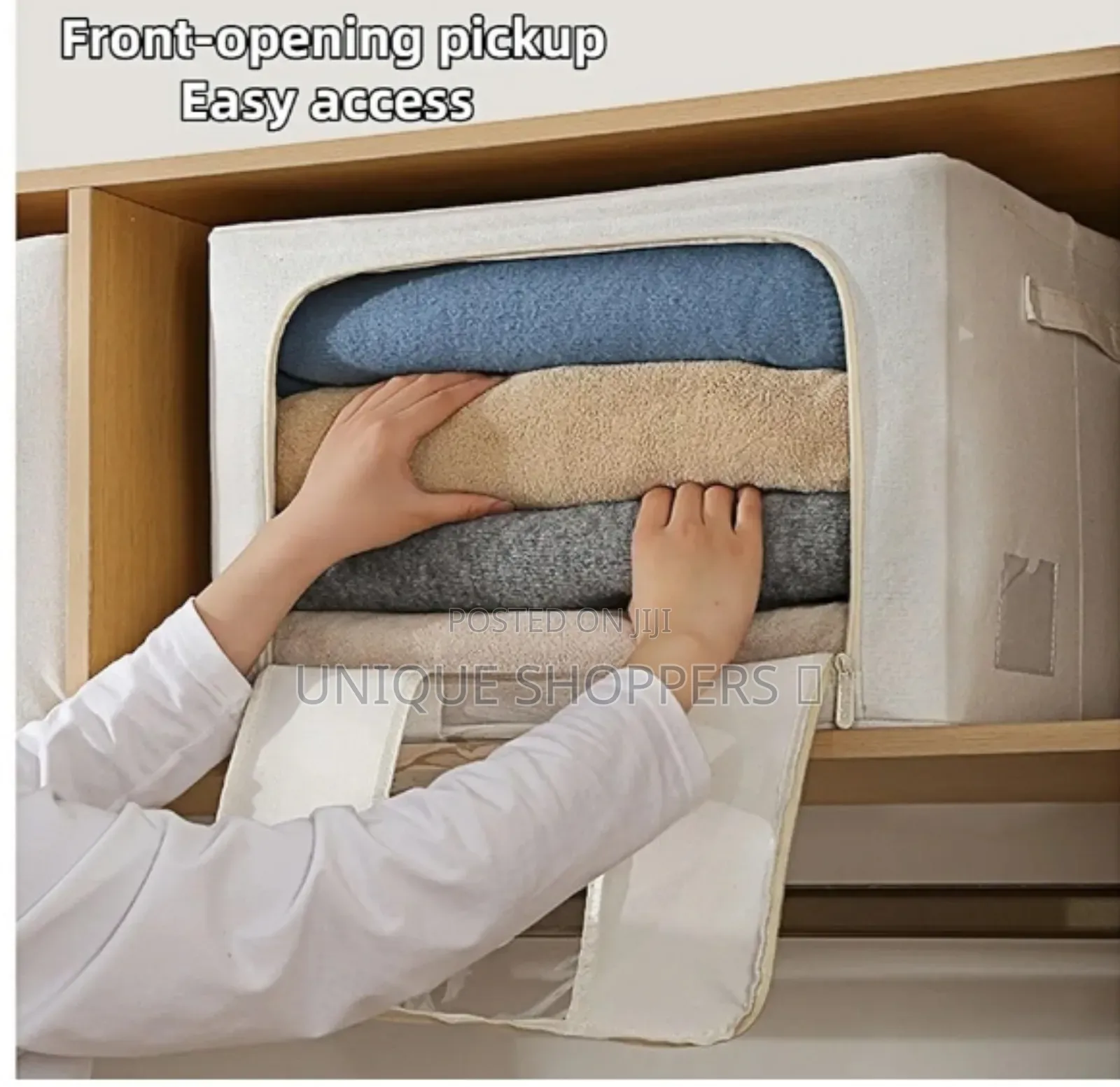 Foldable Clothes Closet Organiser. Colours Beige and Chocolate,