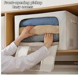 Foldable Clothes Closet Organiser. Colours Beige and Chocolate,