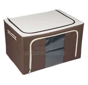 Foldable Clothes Closet Organiser. Colours Beige and Chocolate,