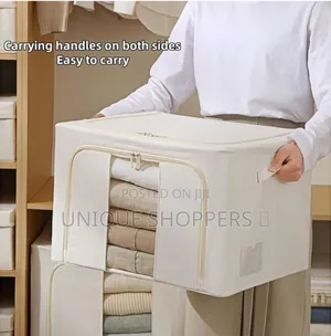 Foldable Clothes Closet Organiser. Colours Beige and Chocolate,