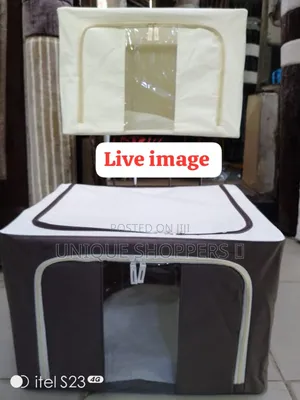 Foldable Clothes Closet Organiser. Colours Beige and Chocolate,