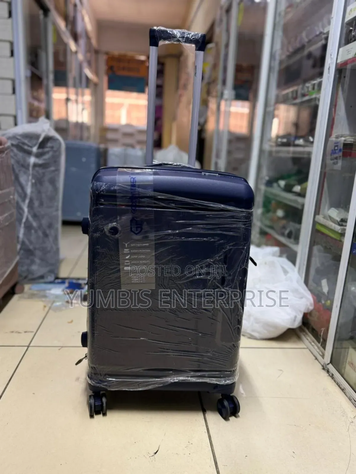 Navyu Blue Rubber Suitcase Medium (69cm in Height)3000