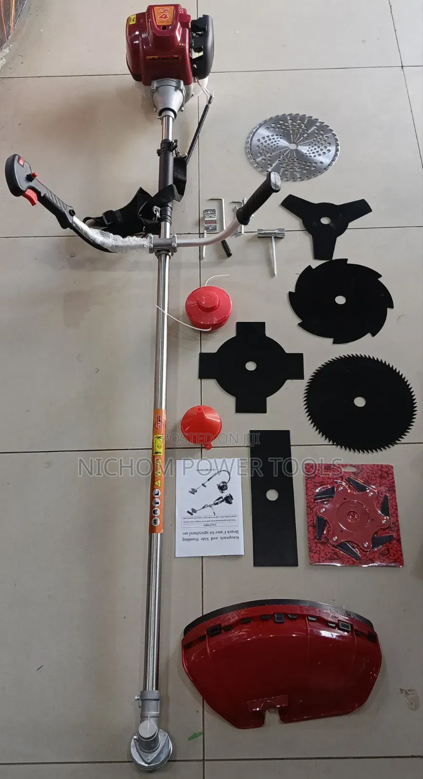 Jt Max Side Pack 4 Stroke Brush Cutter With 8 Blades/Grass Cutter