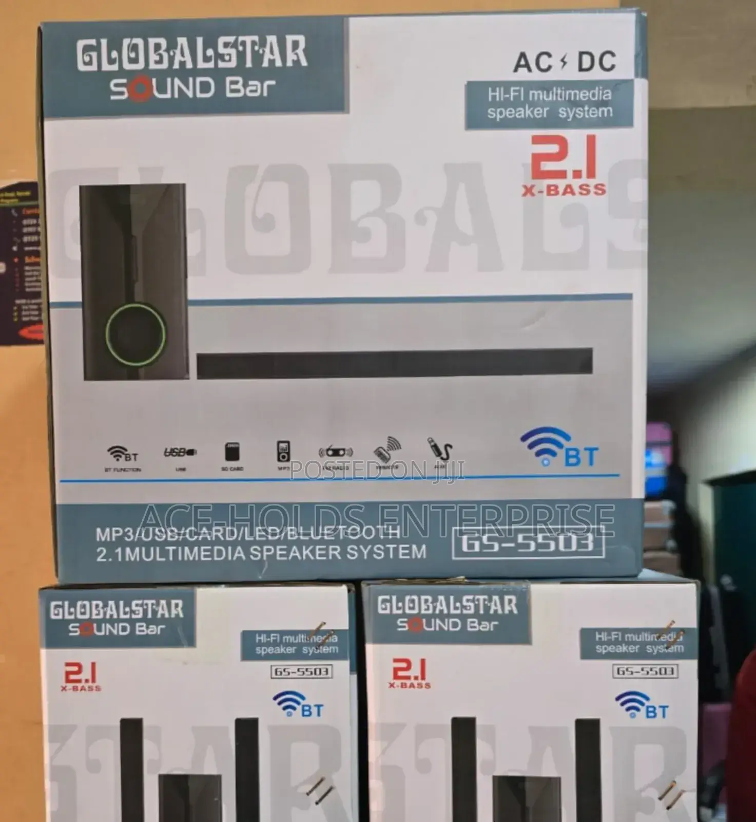 Globalstar 2.1 Soundbar Subwoofer Speaker System, Bt Fm Connectivity