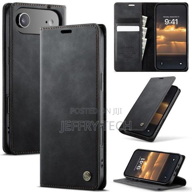 Sakken Casme iPhone 17 Air Caseme Leather Flip Cover-Black