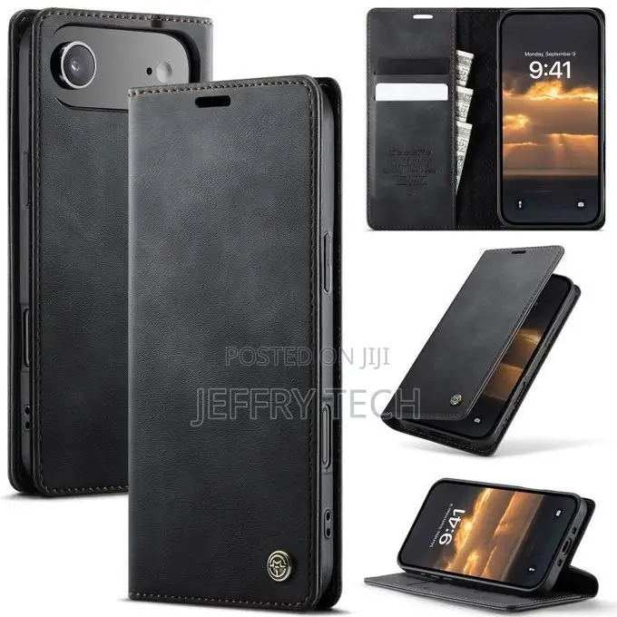 Sakken Casme iPhone 17 Air Caseme Leather Flip Cover-Black
