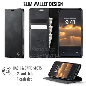 Sakken Casme iPhone 17 Air Caseme Leather Flip Cover-Black