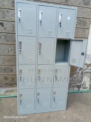 12-Door Steel Locker Cabinet With Individual Locks