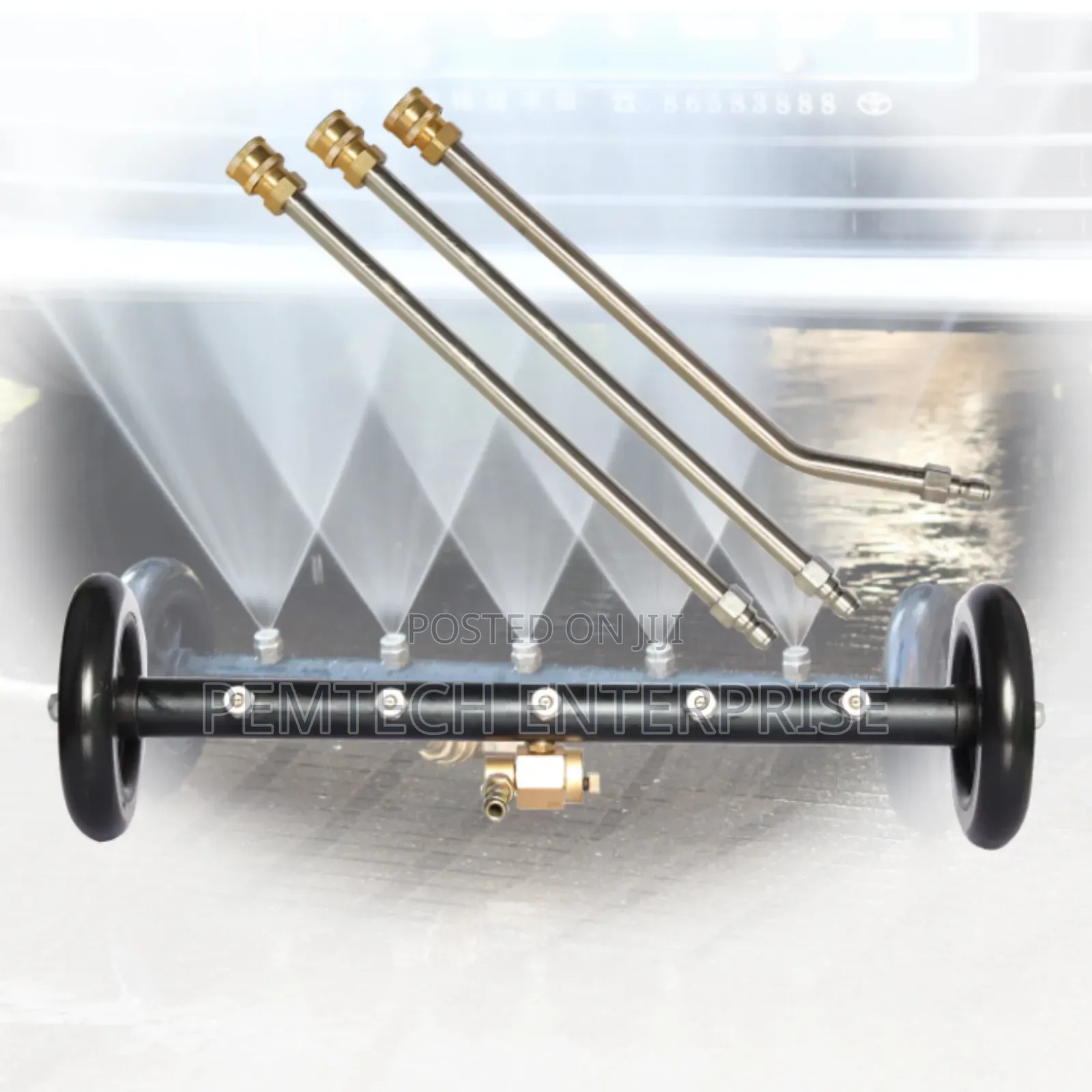 Dual-Function Undercarriage Pressure Washer Attachment and Water Broom
