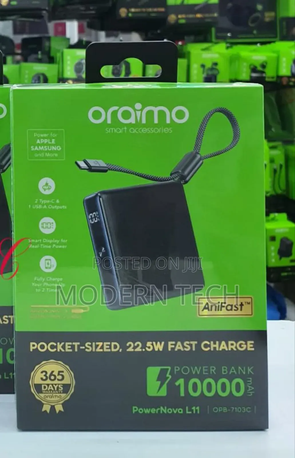 Oraimo Powernova L11 Opb-7103c *22.5w 10000mah* Power Bank