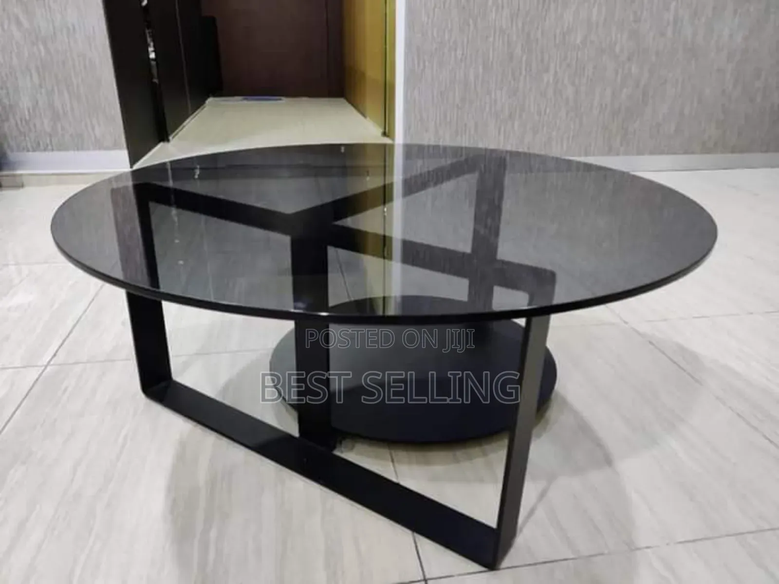 Black Round Bottomed Coffee Table