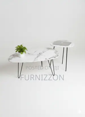 Marble Top Italian Tea Table With Metallic Stand