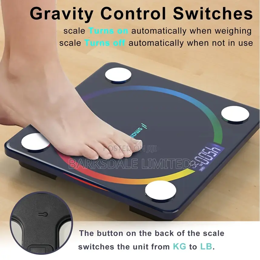 Rechargeable Smart Bmi Bluetooth Weighing Scale Digital Led Lcd App