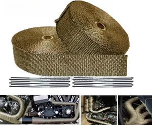 Exhaust Heat Wrap Titanium Glass Fiber 15mtrs