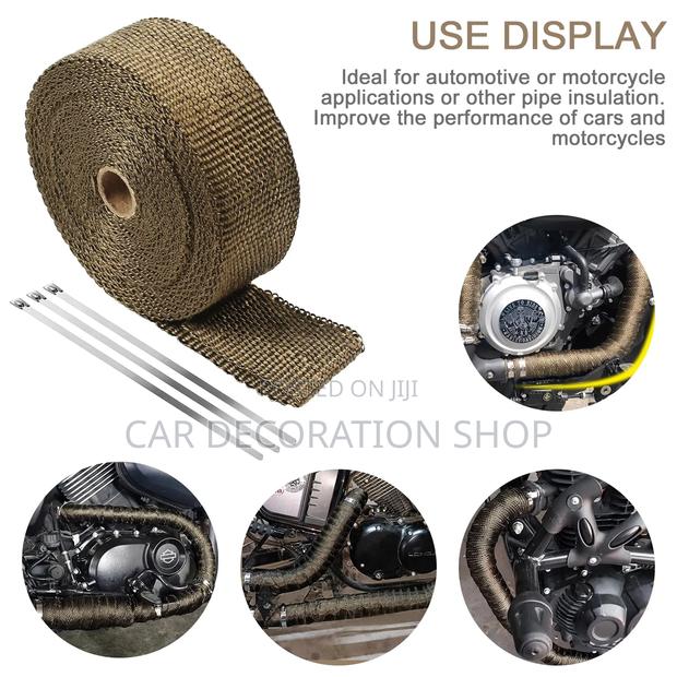 15mtr Exhaust Pipe Insulation Wrap Heat Shield With Stainless Ties - main view