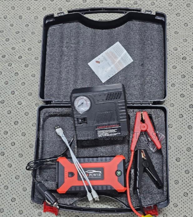 Car Jump Starter With Built-in Air Pump Emergency Battery Booster Kit