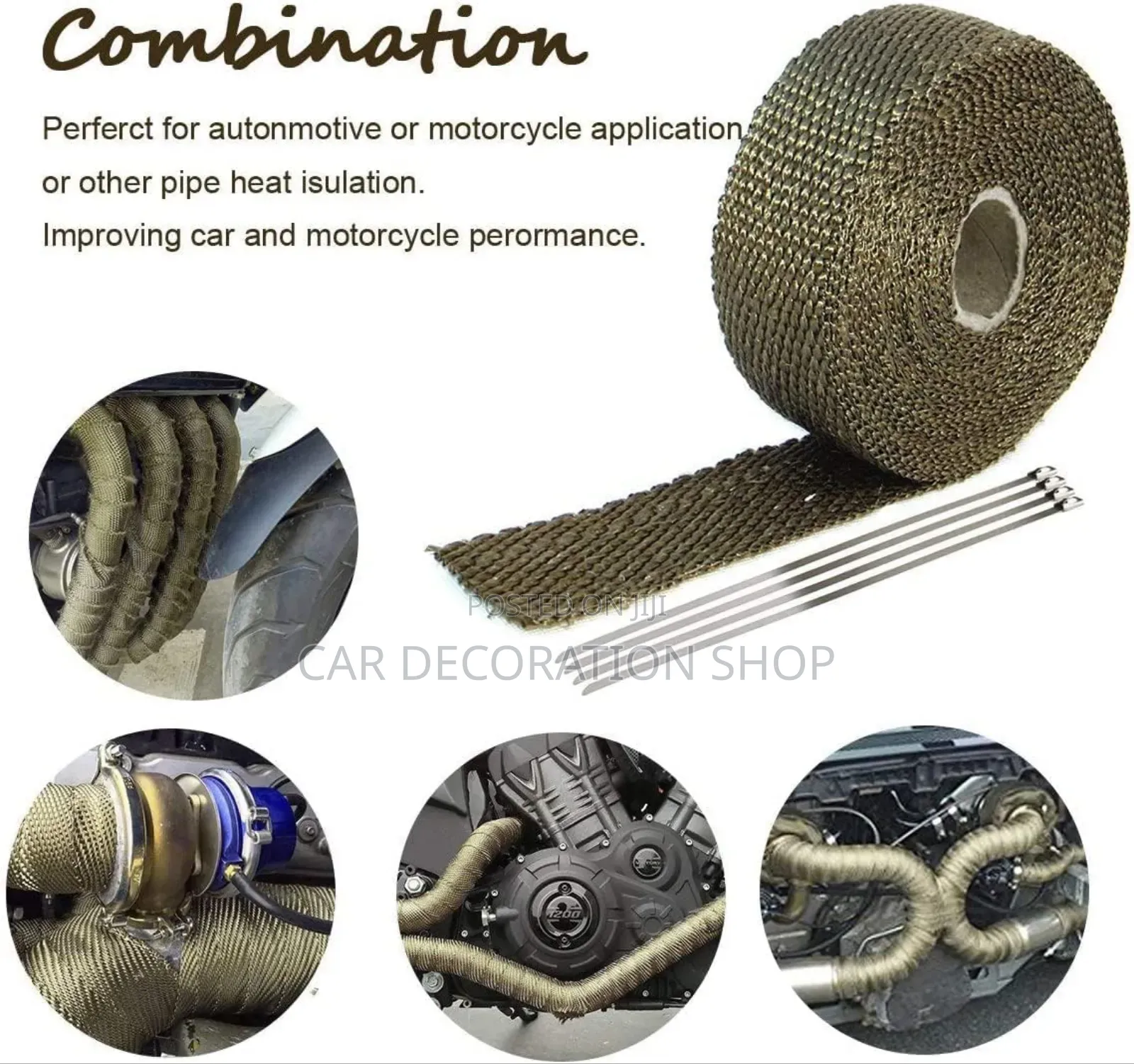 15mtr Roll Exhaust Heat Wrap Tape