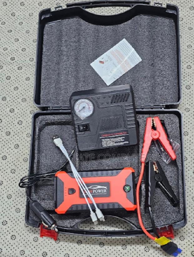 Car Battery Jump Starter With Air Compressor Roadside Emergency