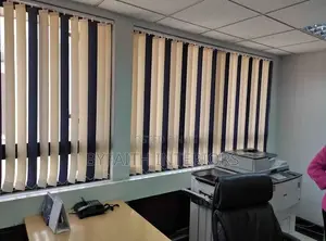 Calm Work Space With Vertical Blinds