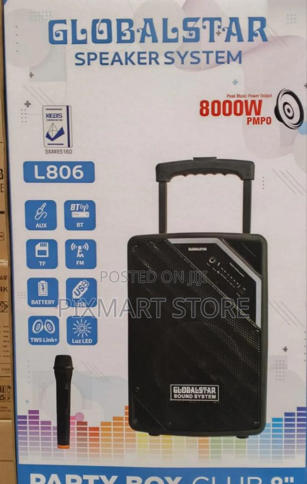 Globalstar 8" Trolley Speaker – Compact Bass Boost on Wheels - main view