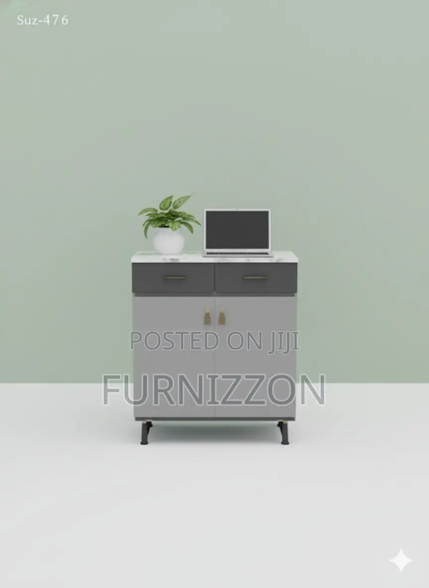 Stylish Bedside 2-Door Storage Cabinet
