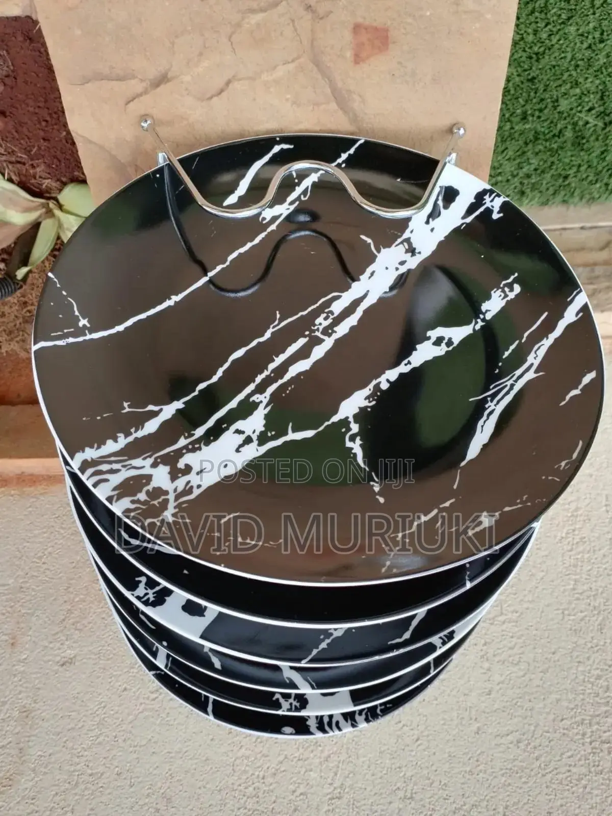 Black Marble Dinner Plates