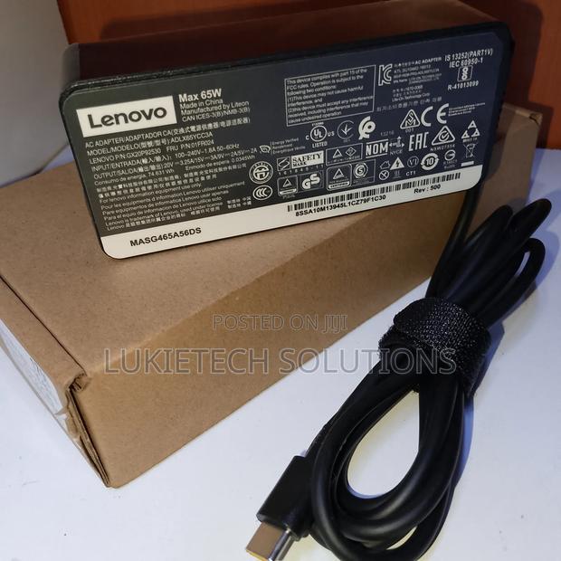 Lenovo 65 Watts Adapter,Fast Charging Type C With Long Cable - main view