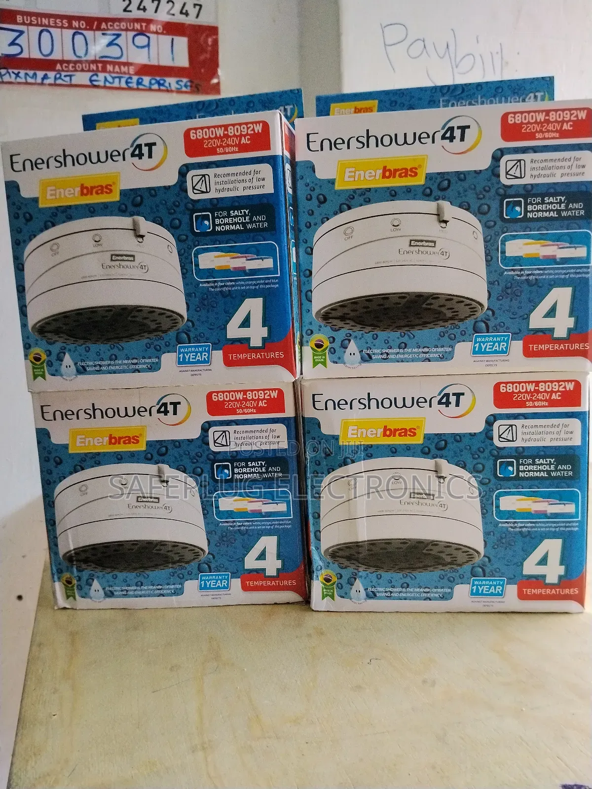 Ershower 4t Electric Shower - Slash Bills! (4 Temp Modes)