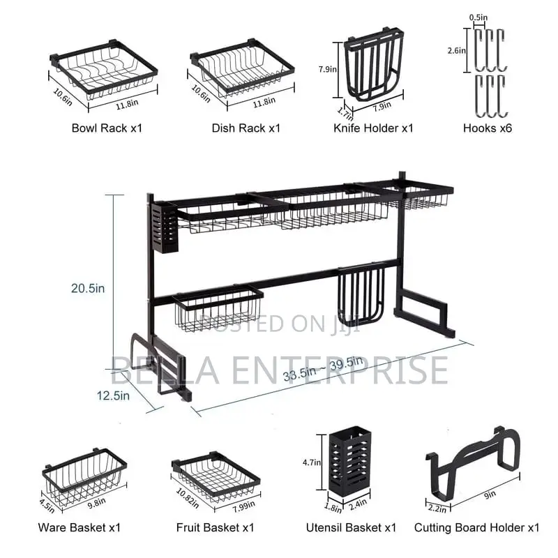 Back in Stockrust Proof Heavy Metallic 85cm Over the Sink Rack