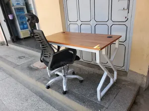 Headrest and Metallic Office Desk
