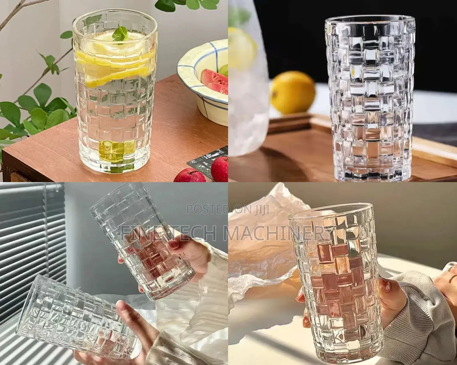 Woven Textured Highball Relief Glass
