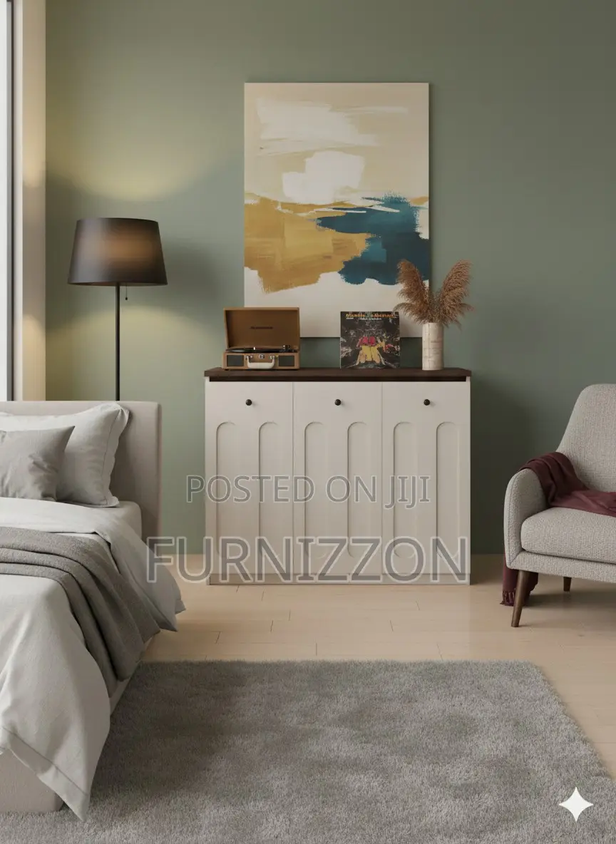 3-Sided Italian Tea Table With 3 Storage Columns