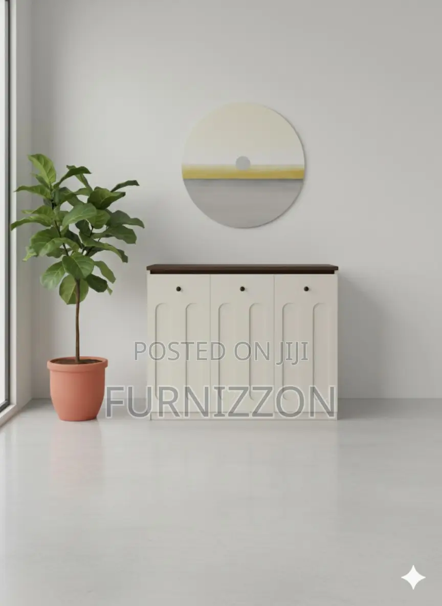 Italian 3-Sided 3-Column Cabinet Tea Table for Home Office