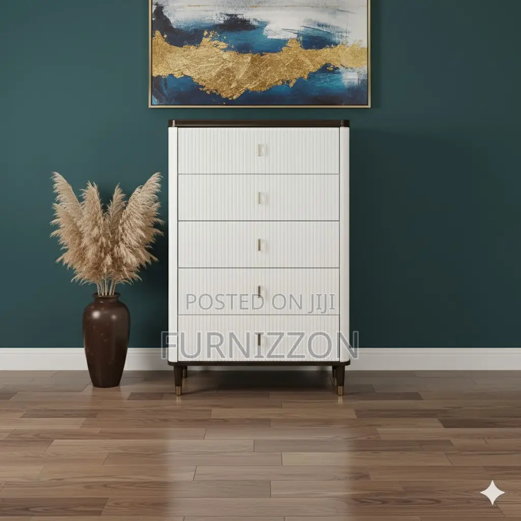 Elegant Wooden 5-Drawer Chest for Home Office