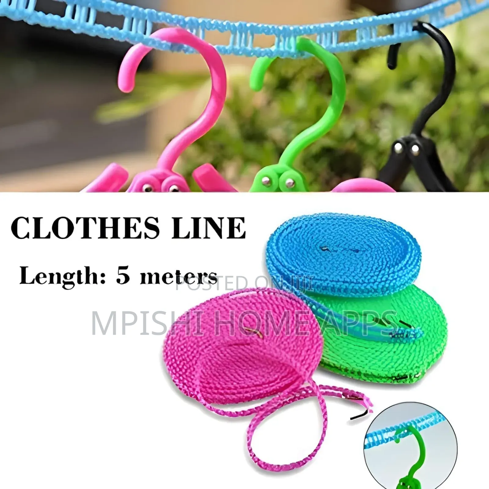 5 Meter Windproof Anti-Slip Clothesline