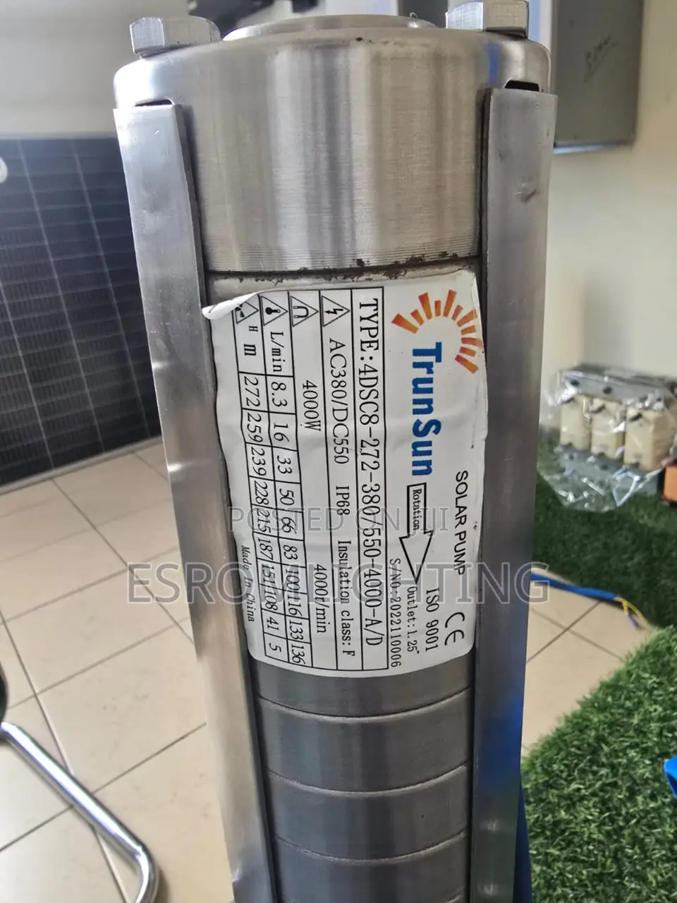 4dsc8-272-380/550-4000-a/D Trunsun Solar Submersible Pump