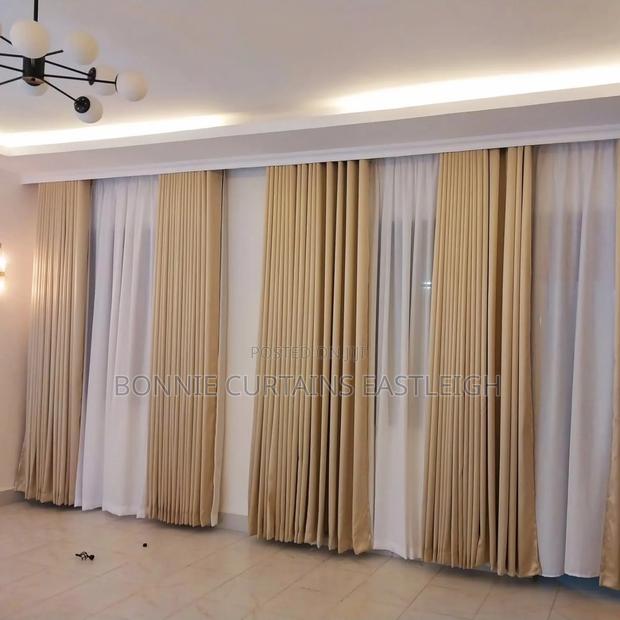 Blue Mixed With White Windows Curtains - thumbnail 2