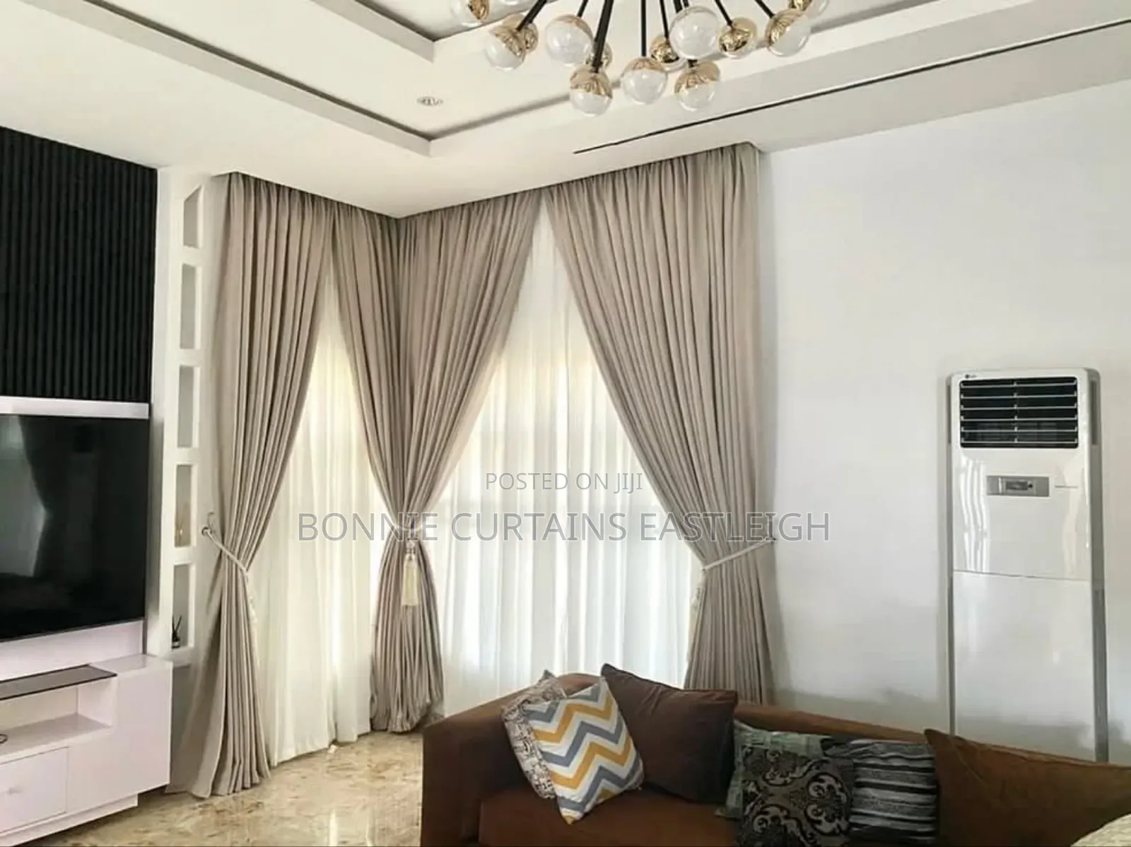 White Curtains and Gold Sheers for Living Rooms