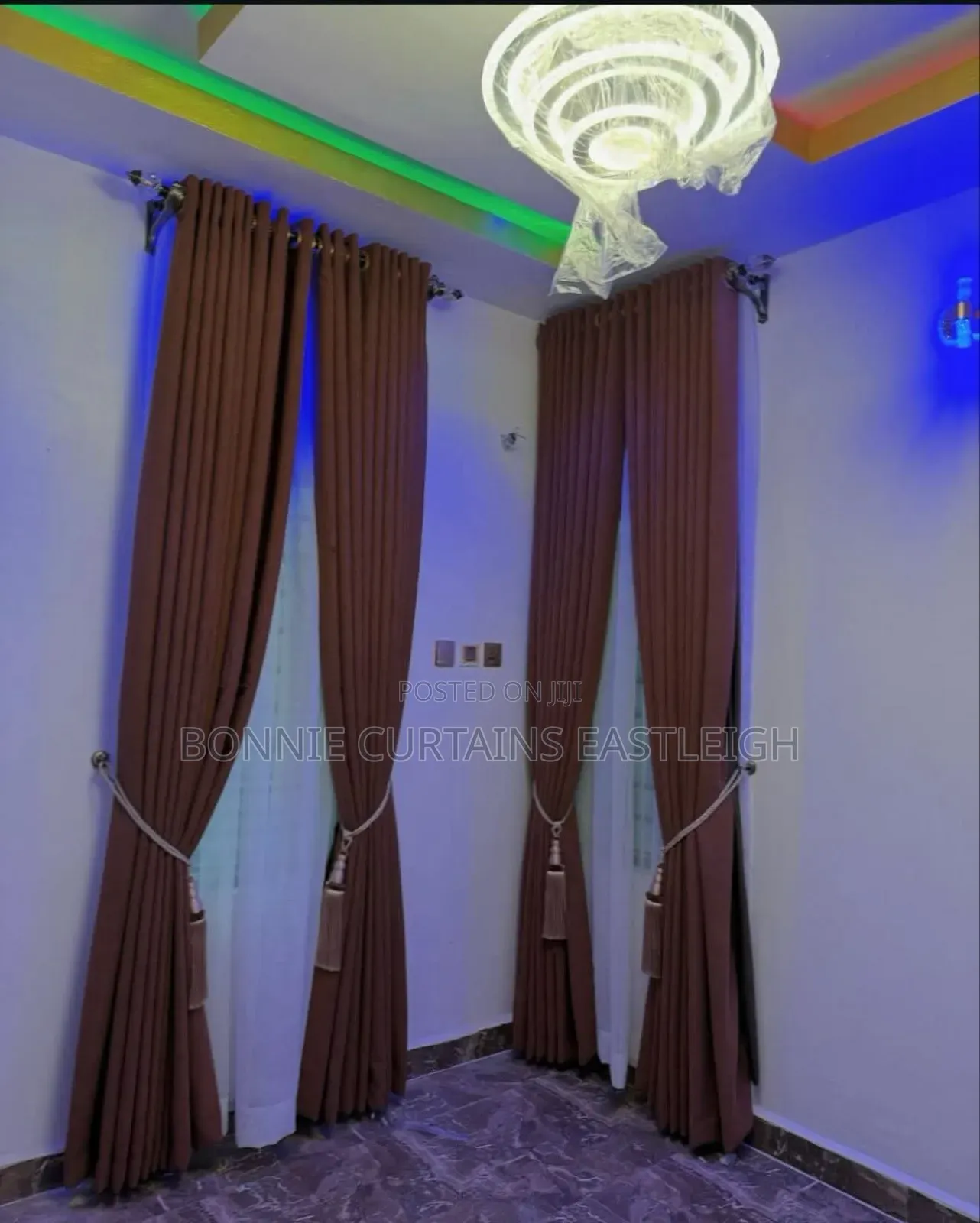 Gold Curtains and Blue for Bedrooms