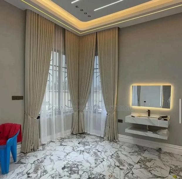 Blige Plain Curtains With White Sheers - main view