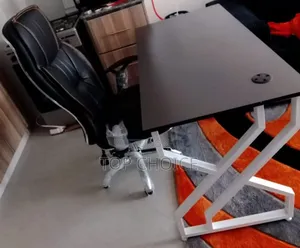 Table and Chair, Metallic Frame