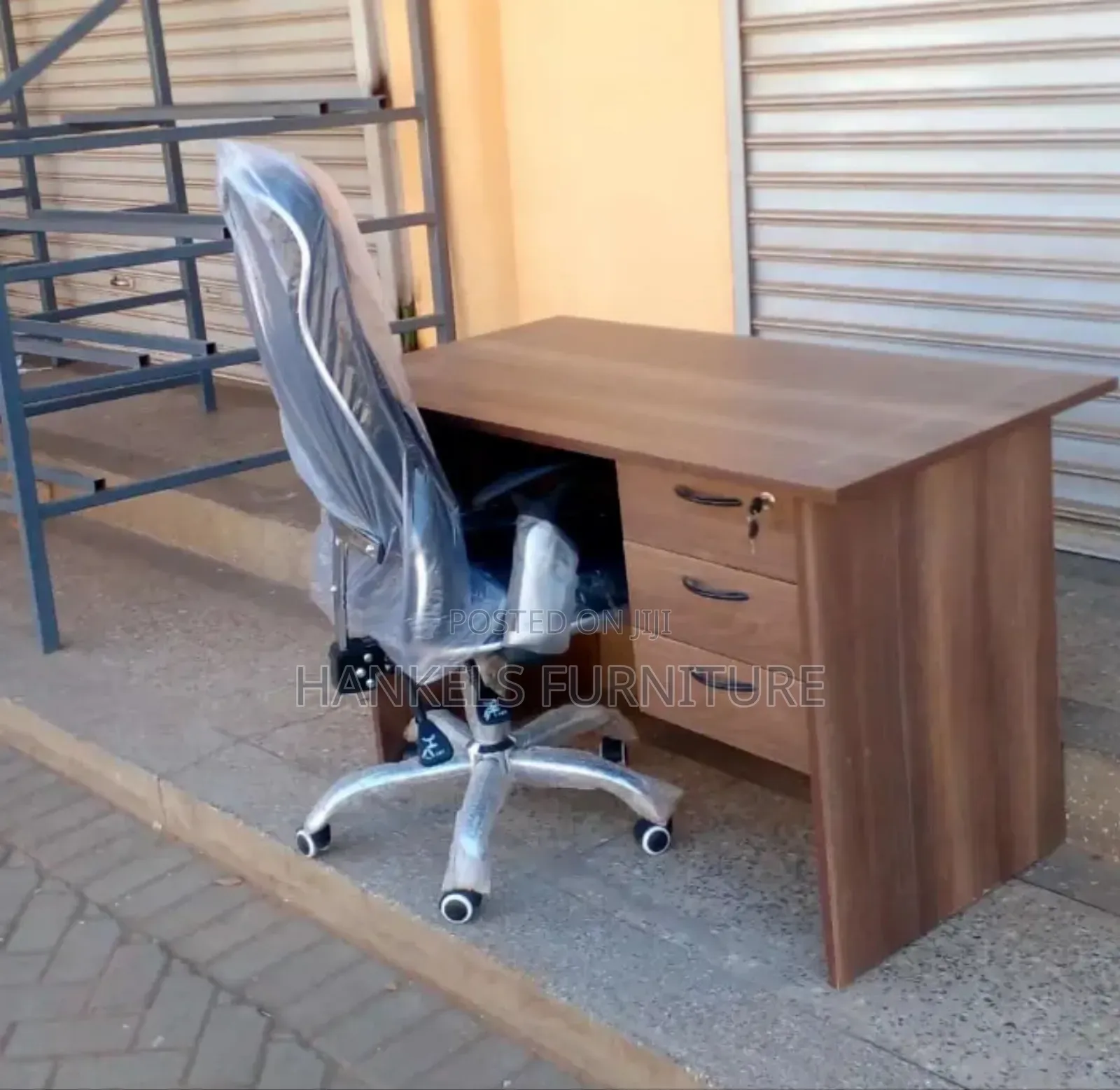 Executive Leather Office Chair + Stylish Desk Set
