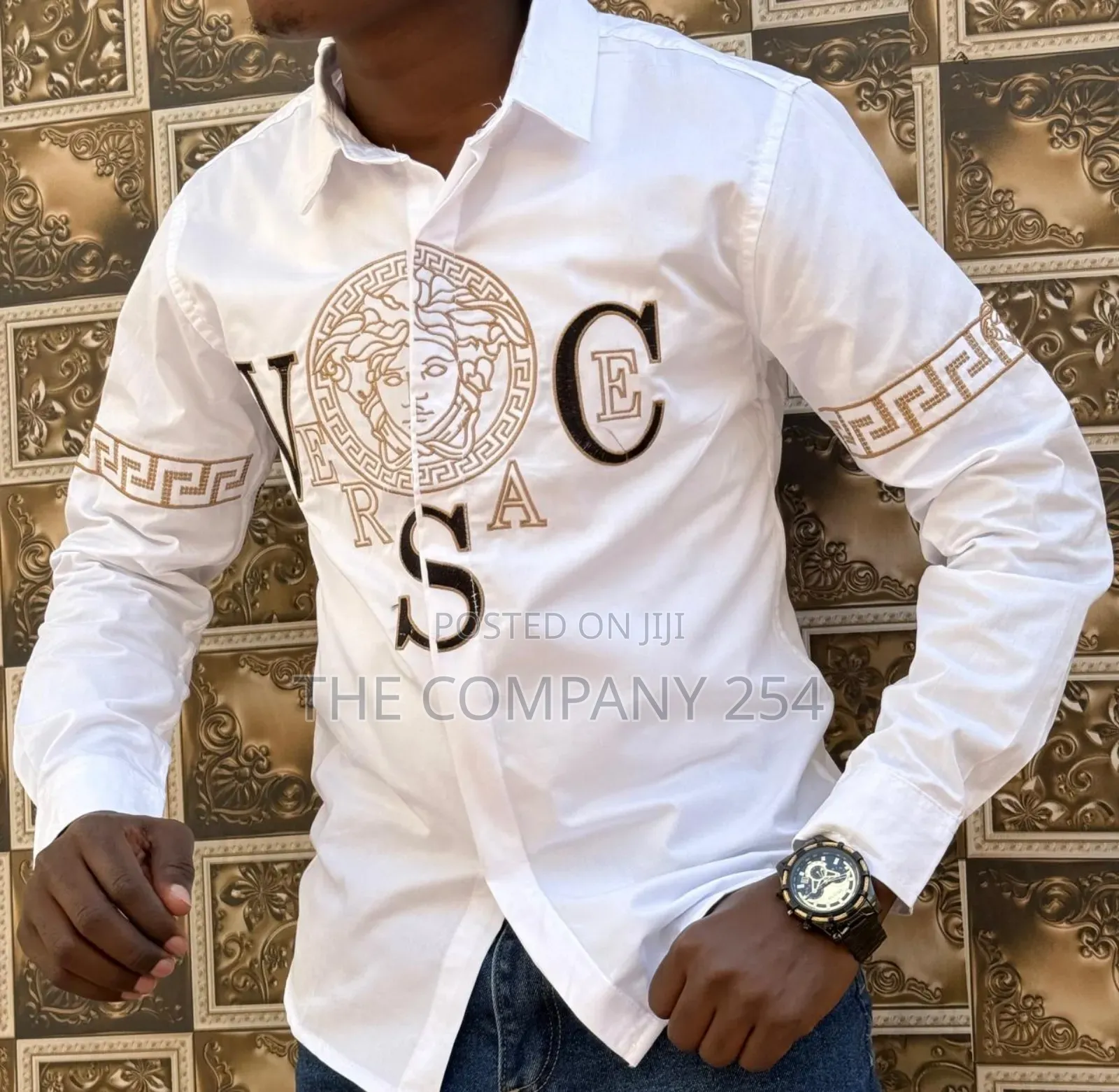 Versace Designer Mens Quality Fabric Semi Casual Shirts Longsleed