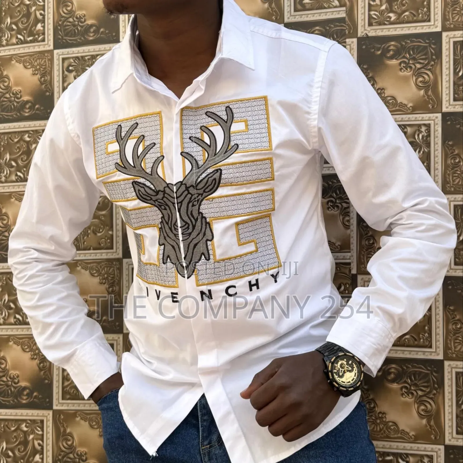 Versace Designer Mens Quality Fabric Semi Casual Shirts Longsleed