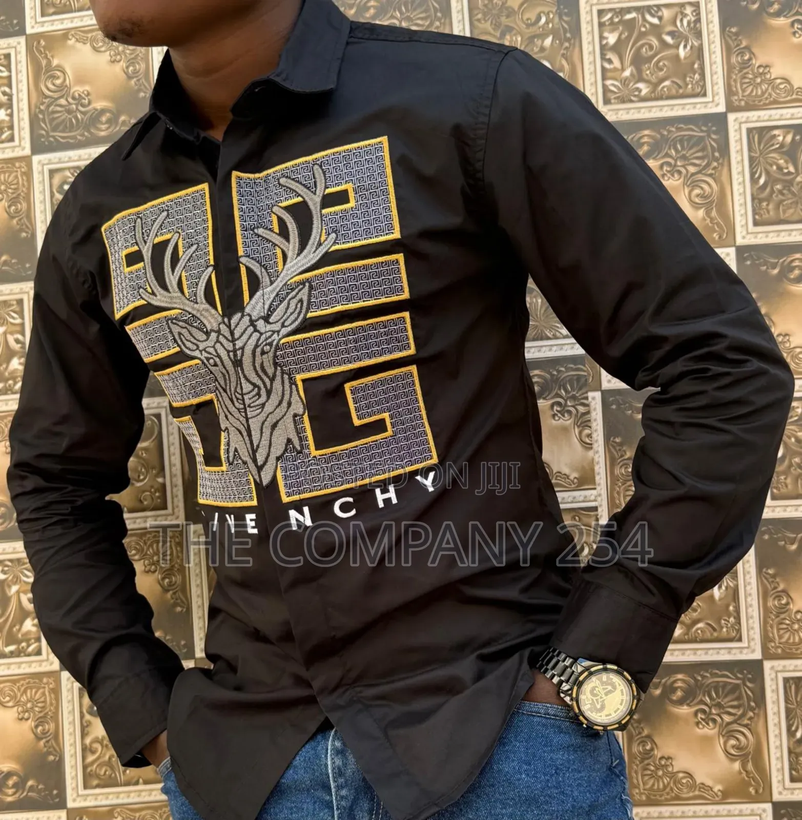 Versace Designer Mens Quality Fabric Semi Casual Shirts Longsleed